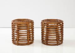 Tito Agnoli Pair of Tito Agnoli Cane Bamboo Stools - 3027403