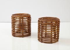 Tito Agnoli Pair of Tito Agnoli Cane Bamboo Stools - 3027415