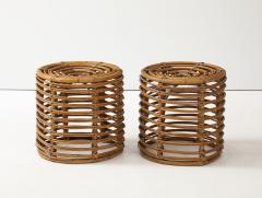 Tito Agnoli Pair of Tito Agnoli Cane Bamboo Stools Italy 1950s - 4143772