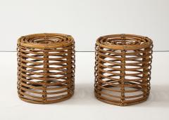 Tito Agnoli Pair of Tito Agnoli Cane Bamboo Stools Italy 1950s - 4143780