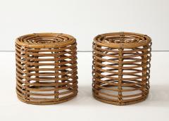 Tito Agnoli Pair of Tito Agnoli Cane Bamboo Stools Italy 1950s - 4143781