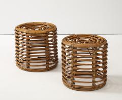 Tito Agnoli Pair of Tito Agnoli Cane Bamboo Stools Italy 1950s - 4143784