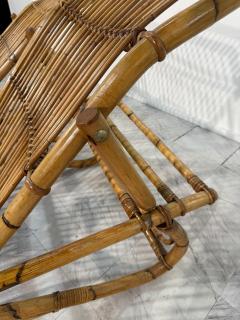 Tito Agnoli Pair of Tito Agnoli Rattan Chaise Lounges Italy 1970s - 4253287