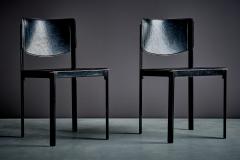 Tito Agnoli Pair of black Leather Chairs by Tito Agnoli for Matteo Grassi - 4613708