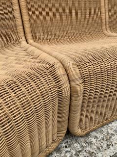 Tito Agnoli Rattan Modular Sofa Armhairs T3 by Tito Agnoli Italy 1970s - 1466591