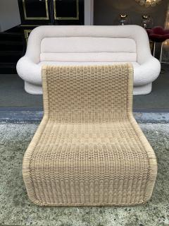 Tito Agnoli Rattan Slipper Chair P3 by Tito Agnoli Italy 1970s - 1678519