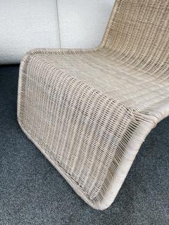 Tito Agnoli Rattan Slipper Chair P3 by Tito Agnoli Italy 1970s - 2337446