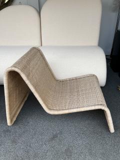 Tito Agnoli Rattan Slipper Chair P3 by Tito Agnoli Italy 1970s - 2337447