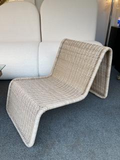 Tito Agnoli Rattan Slipper Chair P3 by Tito Agnoli Italy 1970s - 2337453