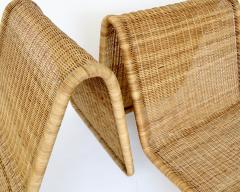 Tito Agnoli Tito Agnoli Wicker P3 Pair of Sculptural Lounge Chairs for Bonacina Italy - 3649716