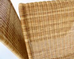 Tito Agnoli Tito Agnoli Wicker P3 Pair of Sculptural Lounge Chairs for Bonacina Italy - 3649721