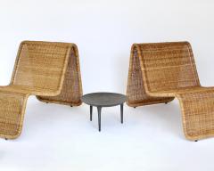 Tito Agnoli Tito Agnoli Wicker P3 Pair of Sculptural Lounge Chairs for Bonacina Italy - 3649744