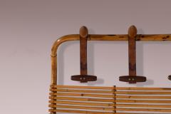Tito Agnoli Tito Agnoli bamboo and leather coat rack for Bonacina Italy 1960s - 4358881