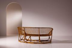 Tito Agnoli Tito Agnoli bamboo and rattan curved sofa for Bonacina Italy 1950s - 4342327