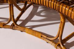 Tito Agnoli Tito Agnoli bamboo and rattan curved sofa for Bonacina Italy 1950s - 4342332