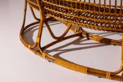 Tito Agnoli Tito Agnoli bamboo and rattan curved sofa for Bonacina Italy 1950s - 4342339