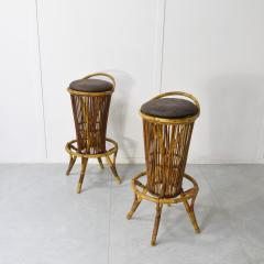 Tito Agnoli Tito Agnoli set of two bamboo stools 1960s - 4320169