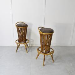Tito Agnoli Tito Agnoli set of two bamboo stools 1960s - 4320171