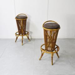 Tito Agnoli Tito Agnoli set of two bamboo stools 1960s - 4320172