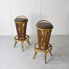 Tito Agnoli Tito Agnoli set of two bamboo stools 1960s - 4320173