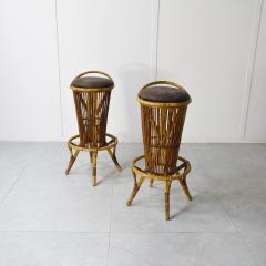 Tito Agnoli Tito Agnoli set of two bamboo stools 1960s - 4320174