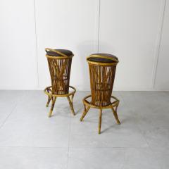 Tito Agnoli Tito Agnoli set of two bamboo stools 1960s - 4320175