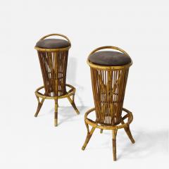 Tito Agnoli Tito Agnoli set of two bamboo stools 1960s - 4326715