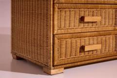 Tito Agnoli Tito Agnoli wicker and wood chest of drawers Pierantonio Bonacina Italy 1964 - 4079392