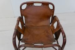 Tito Agnoli Vintage safari armchair in bamboo and leather by Tito Agnoli for Bonacina 1960s - 3146305