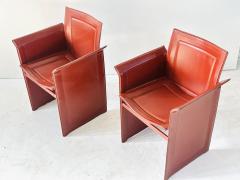 Tito Angola for Matteo Grassi Korium KM1 Leather Chairs Italy 1970 - 4311151