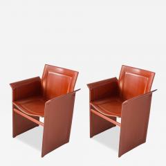 Tito Angola for Matteo Grassi Korium KM1 Leather Chairs Italy 1970 - 4311461