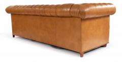 Tobacco Brown Leather Chesterfield Sofa - 1419889