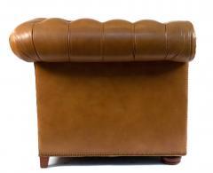 Tobacco Brown Leather Chesterfield Sofa - 1419890
