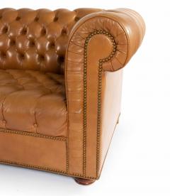 Tobacco Brown Leather Chesterfield Sofa - 1419891