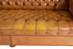 Tobacco Brown Leather Chesterfield Sofa - 1419892