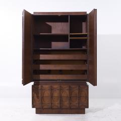 Tobago Brutalist Mid Century Walnut Armoire Dresser - 4141916