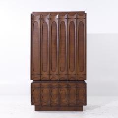 Tobago Brutalist Mid Century Walnut Armoire Dresser - 4141917