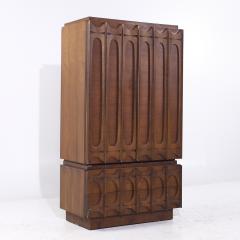 Tobago Brutalist Mid Century Walnut Armoire Dresser - 4141918