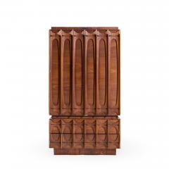 Tobago Brutalist Mid Century Walnut Armoire Dresser - 4517986
