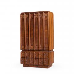 Tobago Brutalist Mid Century Walnut Armoire Dresser - 4517988