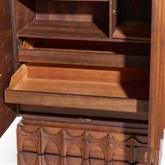 Tobago Brutalist Mid Century Walnut Armoire Dresser - 4517990