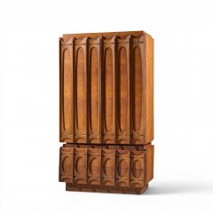 Tobago Brutalist Mid Century Walnut Armoire Dresser - 4684822