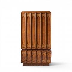 Tobago Brutalist Mid Century Walnut Armoire Dresser - 4684823