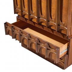 Tobago Brutalist Mid Century Walnut Armoire Dresser - 4684827
