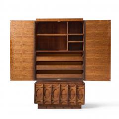 Tobago Brutalist Mid Century Walnut Armoire Dresser - 4684828