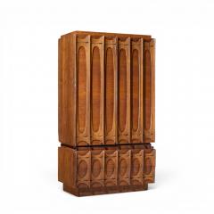 Tobago Brutalist Mid Century Walnut Armoire Dresser - 4689013