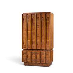 Tobago Brutalist Mid Century Walnut Armoire Dresser - 4813484