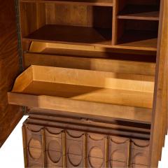 Tobago Brutalist Mid Century Walnut Armoire Dresser - 4813486