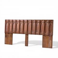 Tobago Brutalist Mid Century Walnut King Headboard - 4548425
