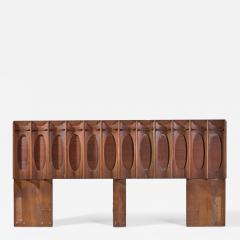 Tobago Brutalist Mid Century Walnut King Headboard - 4551877